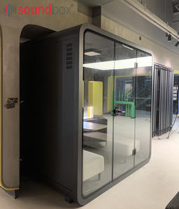 تصميم جديد لغرفة اجتماعات صغيرة مسبقة الصنع، كابينة هاتف، طاولة قهوة وشاي متعددة الأضلاع، مكتب بأربعة مقاعد - Product Image 3