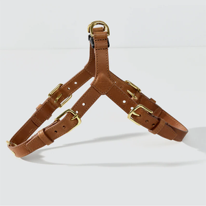 Arnés de cuero personalizado para perros, logotipo personalizado de lujo ajustable para mascotas, <span class=keywords><strong>collar</strong></span> liso de cuero Pu para mascotas para perros - Product Image 4