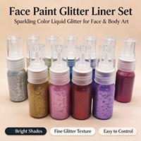 Peinture liquide scintillante multicolore non toxique pour le visage, facile à nettoyer, pour le corps, l'art facial, les festivals et les fêtes