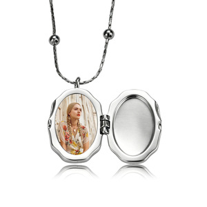 Regalos de San Valentín, Collar con Colgante de Concha de Mariposa Chapado en Oro Retro, Marco de Fotos para Álbum - Product Image 6