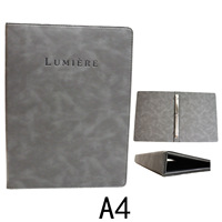 Étui de menu en cuir avec logo personnalisé, reliure à anneaux, couverture de menu de restaurant avec hnlacala pour Rar Cafe