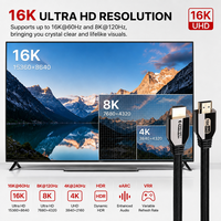 Câble Ultra96 pour 2.2 96 Gbps 16K 60 Hz haute vitesse avec gaine en nylon et blindage combiné OEM