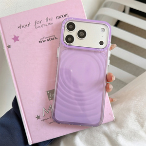 Custodia Protettiva Minimalista Elegante con Texture Trasparente a Onde d'Acqua per <span class=keywords><strong>iPhone</strong></span> 17 <span class=keywords><strong>Pro</strong></span> <span class=keywords><strong>Max</strong></span> 16 15 <span class=keywords><strong>14</strong></span>, Cornice Colorata - Product Image 3