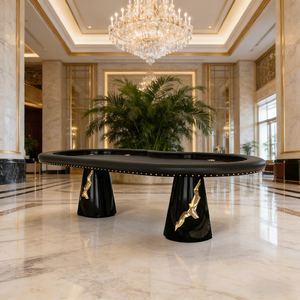 Mesa de Póker Texas Hold'em de Lujo Moderna Diseñada por Diseñadores, para Clubes y Casinos de Alta Gama, Materiales Duraderos, para 8 Jugadores - Product Image 3