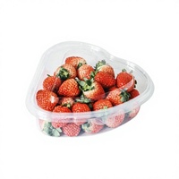 Hartvormige transparante plastic fruitverpakking, op maat gemaakte clamshell blisterverpakking voor aardbeien en ander vers fruit.