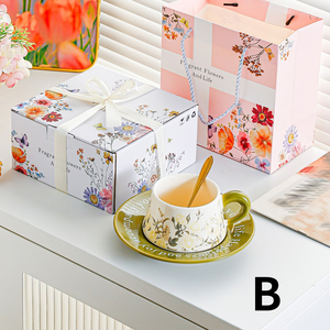 ชุดกาแฟเซรามิกพร้อมจานรองในกล่องของขวัญ, แก้วกาแฟเซรามิกพร้อมจานรอง - Product Image 2