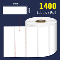 Étiquettes thermiques directes 3x1 pouces pour effacer les données anciennes, 1400 pièces/rouleau, noyau de 25 mm, sans BPA, imperméables, faciles à déchirer, autocollants d'expédition pour codes-barres