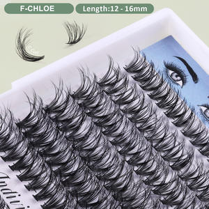 CHOLE 热销 12-16 毫米 F 卷曲睫毛延长件 单根睫毛 手工制作 合成材料 可重复使用 0.07 毫米厚度 黑色睫毛 DIY - Product Image 4