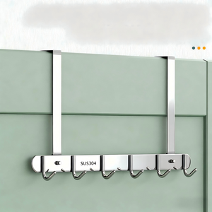 Nuevo Perchero Metálico Multiusos para Puerta, Plateado Pulido, para Cocina, Baño, Entrada, Almacenamiento de Ropa - Product Image 3