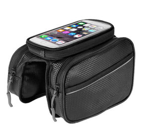 Grande e resistente tela impermeabile con Design grigio personalizzato <span class=keywords><strong>cestino</strong></span> anteriore per bicicletta Sport all'aperto borsa per <span class=keywords><strong>bici</strong></span> a tubo manubrio scatole alte - Product Image 1