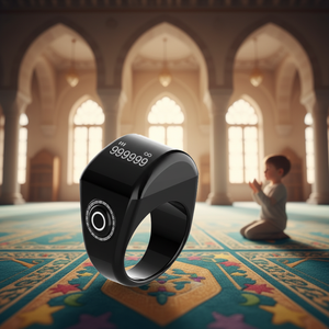 Cincin Zikir Elektronik Pintar Equantu, Penghitung Doa Islam Muslim dari Plastik, untuk Android IOS QB702lite Cincin Zikir - Product Image 1