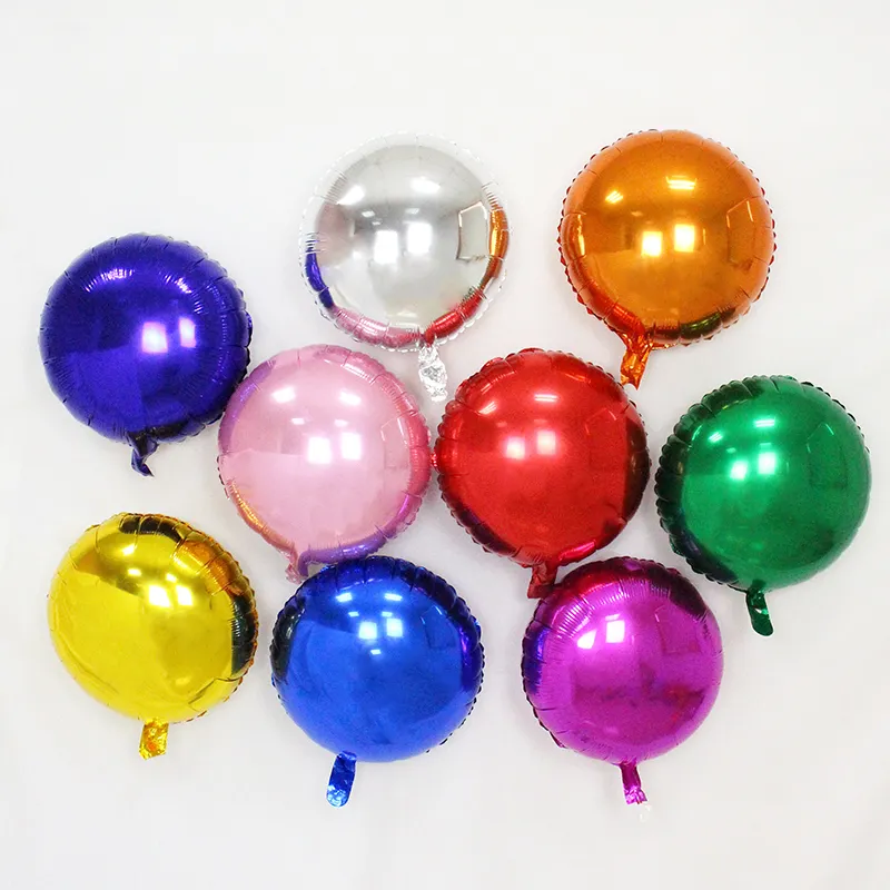 18 дюймовый круглый чистый цвет воздушные шары на день рождения/свадебные принадлежности из материала майлар воздушные шары металлик плотная воздушный шар