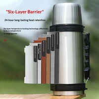 Bouteille d'eau sport isotherme en acier inoxydable grande capacité, nouvelle, avec isolation sous vide, pour les voyages et la randonnée en extérieur, maintien au chaud pendant 24 heures