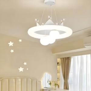 Lampadario per soggiorno Nordic camera dei bambini lampada corona Led camera da letto lampada a sospensione romantica ragazza principessa lampada da soffitto - Product Image 4