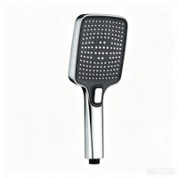 Pommeau de douche carré chromé pour salle de bain, buse à jet en silicone liquide, 3 modes de pulvérisation, haute pression, multifonction