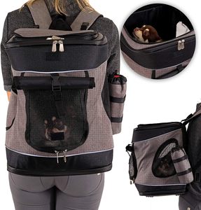 Özel havayolu onaylı çevre dostu açık taşıyıcı Pet köpek çantası omuz sırt çantası - Product Image 6