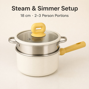 Pot à lait pour bébé de qualité supérieure <span class=keywords><strong>sans</strong></span> PFOA avec revêtement antiadhésif en céramique et insert vapeur pour cuisinière à induction et à gaz - Product Image 6