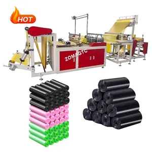 High Speed Automatic Three-folding/Four-folding Garbage Bag Making Machine Plastic Trash Garbage Bag On Roll Making Machine