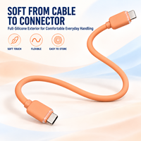 Câble de charge rapide USB C 60W, câble de données USB C entièrement en silicone, cuivre étamé, souple, personnalisable pour ordinateurs portables, tablettes et téléphones