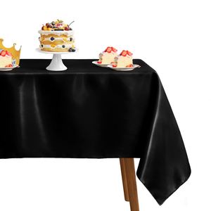 Light Gold Satin Tablecloth 54 X 87 Inches Square Cloth Bright Silky <b>Table</b> <b>Cover</b> Overlay <b>Dining</b> Tablecloths for Wedding - Product Image 1
