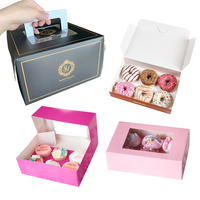 Boîtes en papier à emporter pour pâtisserie, emballage avec fenêtre d'affichage transparente, Mini donuts, gâteau, tarte, tranche, Dessert, boîtes de friandises