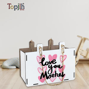 Topjlh personalizzato <span class=keywords><strong>fai</strong></span> <span class=keywords><strong>da</strong></span> te Logo borsa in legno Shopping Tote Bag sublimazione bianco MDF a catena lunga Tote Bag - Product Image 3