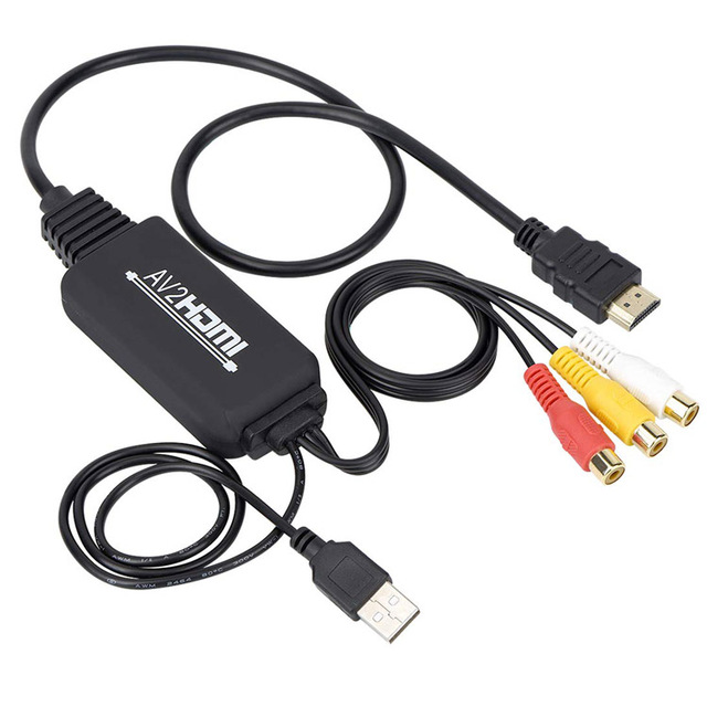 Justlink RCA to HDMI Converter Cable 1080P Composite AV to HDMI Video Audio Adapter for TV DVD Set-Top Box