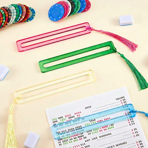 Paquete de 4 Lectores Automáticos de Cartas de Mahjong, Lectores de Cartas de Acrílico Grueso de Color Brillante con Patas de Acero Inoxidable de 15.2 cm para Principiantes - Product Image 1