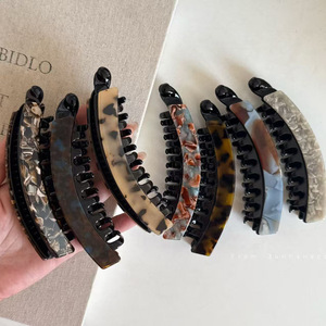 SAIYII Pinces à cheveux de haute qualité, style rétro années <span class=keywords><strong>80</strong></span>, durables, sans plis, pour queues de cheval et chignons, pinces banane en acétate pour femmes - Product Image 3