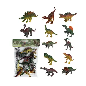 儿童迷你实心塑料12pcs恐龙世界游戏玩具仿真动物模型恐龙套装