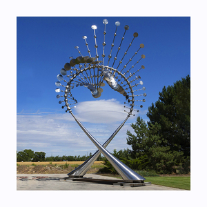 Al aire libre de Metal moderno <span class=keywords><strong>arte</strong></span> grande abstracto espejo pulido de acero inoxidable viento escultura cinética para venta - Product Image 2