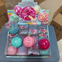 Mainan Squishy Transparan Buatan Tangan yang Laris Manis, Blok Bangunan TPR, Mainan Sensorik Pereda Stres, Bola Squishy