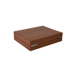 DS Handmade Walnut MDF Wood Hinged Organizer Box Gold Stamping Logo Rectangle Shape Grain Storage <b>Crates</b> Craft Gift DSS-1002 - Product Image 6