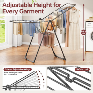 ราวตากผ้าแบบพับได้คุณภาพดี สำหรับห้องนอน ห้องน้ำ แข็งแรง ทนทาน - Product Image 4