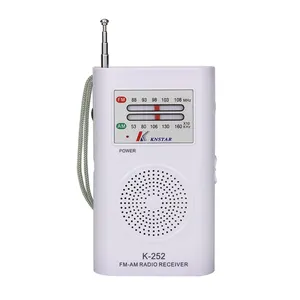 Conector de auriculares K-252, 2 pilas AA, de bolsillo, AM, FM, Radio pequeña, Mini AM, FM