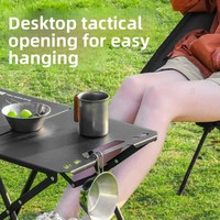 Table pliante tactique multifonctionnelle IGT légère et portable en acier au carbone pour camping en extérieur, à montage rapide