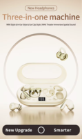 Écouteurs sans fil multi-styles P47 3 en 1, son spatial haute résolution, écouteurs à clipser / intra-auriculaires / mini-écouteurs, un étui pour trois paires d'écouteurs