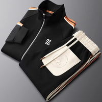 Ensemble de survêtement sport deux pièces tendance pour homme, nouvelle collection automne-hiver, col montant, sweat-shirt décontracté à manches longues brodé