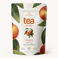 Sachet Doypack Personnalisé en Papier Kraft Qualité Alimentaire pour Thé aux Fruits, avec Motif Floral Imprimé en Héliogravure et Fermeture Zippée, pour Tisanes