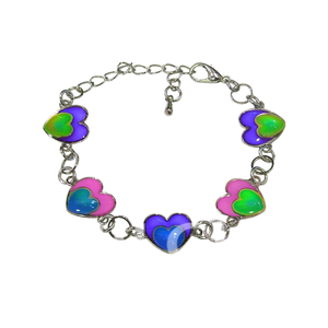 สร้อยข้อมือปรับได้รูปหัวใจเปลี่ยนสีได้ ทำจากโลหะผสมสังกะสี สำหรับเด็กน่ารัก - ของขวัญ - Product Image 1