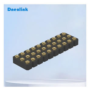 Denentechスプリングロードポゴピン<span class=keywords><strong>3mm</strong></span>メスH4.0mm金メッキ平面トリプル列ストレートSMTポゴピンコネクタ - Product Image 3