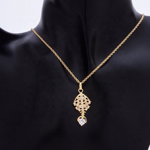 Joyería de Moda al por Mayor, Juego de Aretes y Collares con Hojas de Circonita Cúbica Chapados en Oro de 18k para Mujer, para Bodas - Product Image 5