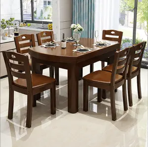 Mesa de jantar de madeira sólida e cadeira, tamanho personalizado