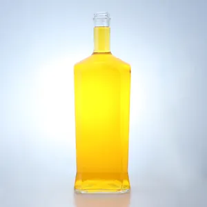 750ml Unique Design Glass Bottle High Flint Glass Bottle Transparent Customize Vodka Rum Whisky Gin Liquor Glass Bottle