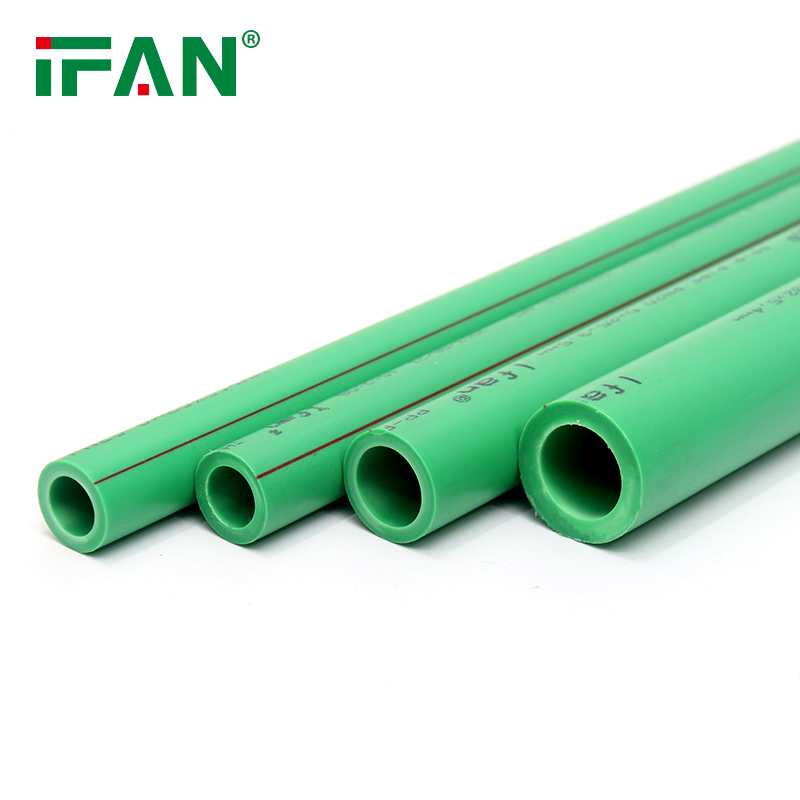 IFAN blanc et vert PN12.5/16/20/25 tube PPR en plastique pur pleine grandeur tuyau PPR en plastique