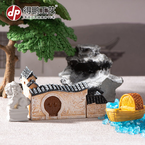 Modelos en miniatura de arquitectura antigua china Jiangnan, adornos decorativos de resina para manualidades de paisajismo de bonsái - Product Image 5