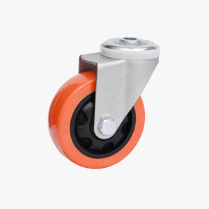 3 4 <span class=keywords><strong>5</strong></span> Zoll PU-Trolley-Rad mit Kunststoffkern, Industrielle Schwerlast-Schwenkrollen aus Edelstahl mit Bremse für Möbel - Product Image 2