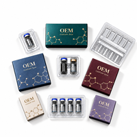 Boîte d'emballage en papier holographique rigide écologique OEM personnalisée, boîte cosmétique de luxe imprimée, inserts blister, ampoule pour soins de la peau, cils