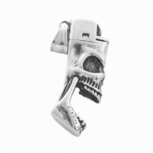yunnique Skull Stainless Steel Pendant Lighter Shape Men's Fashion Necklace Punk Retro Style - Product Image 1