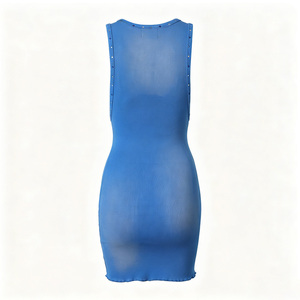 <span class=keywords><strong>Mini</strong></span> Abito Attillato Sexy Personalizzato di Tendenza, Senza Maniche, Stile Canotta, con Stampa, da Donna, in Tessuto a Costine, Vestito <span class=keywords><strong>Mini</strong></span> Bodycon Aderente - Product Image 4